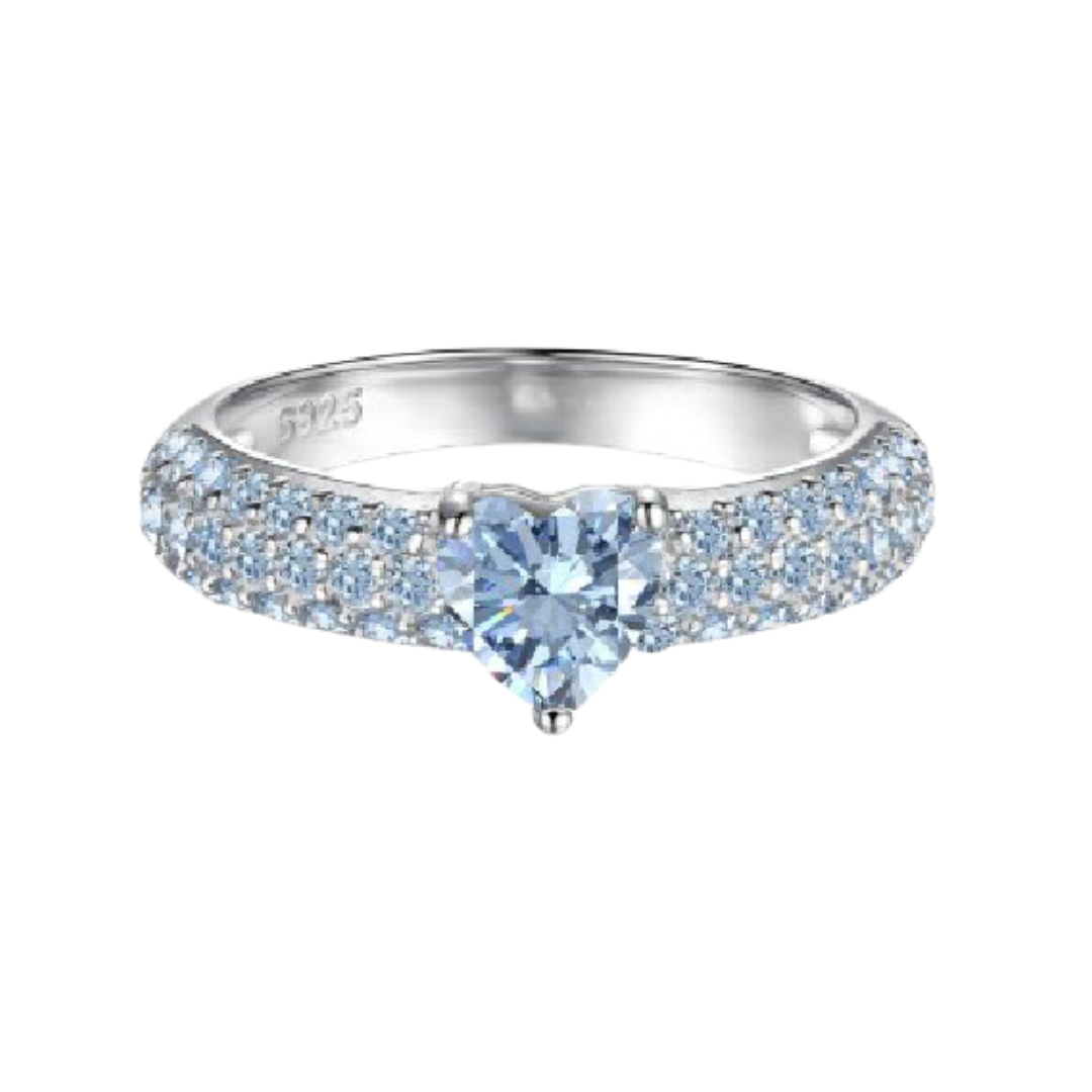 Blue hot sale heart ring